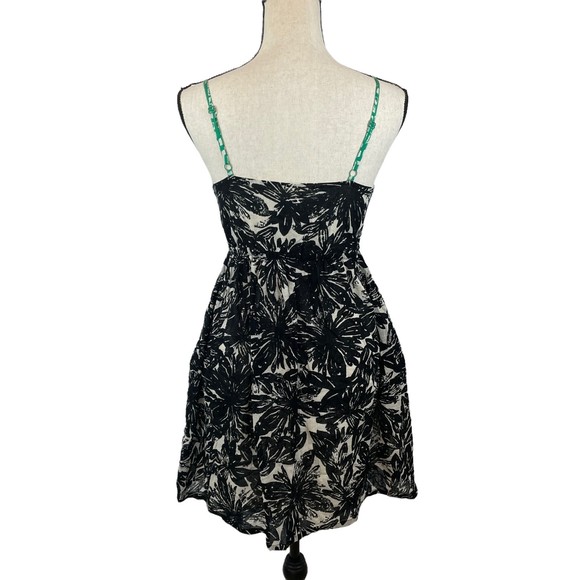 ANTHROPOLOGIE WE LOVE VERA BLACK FLORAL STAMP ART DRESS SUNDRESS SIZE 0 - Picture 9 of 11